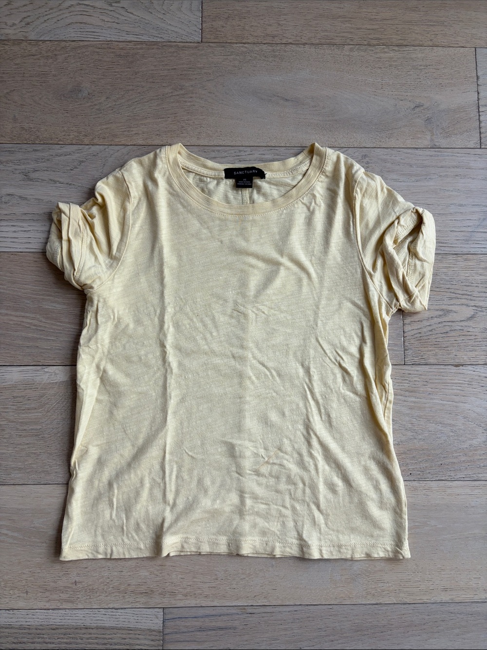 Sanctuary Light Yellow Short Sleeve Crew Tee